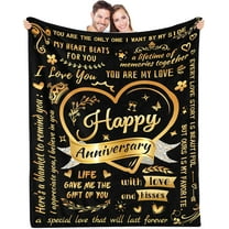 Anniversary Blanket, Wedding Anniversary Blanket Gifts, Anniversary Romantic Gifts for Couple, Ultra Soft Throw Blanket, Fluffy Blanket, Gift for Boyfriend/Girlfriend, Wife/Husband, 40"x50"