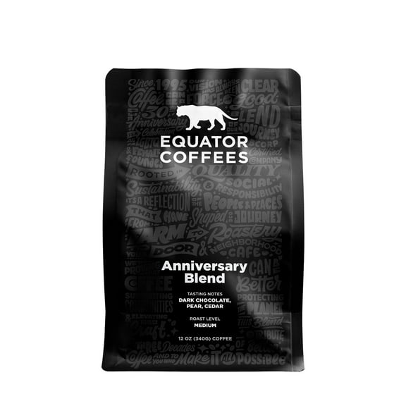 Anniversary Blend - Roasted by Equator Coffees - Freshly Ground Coffee - 12 Ounce Bag