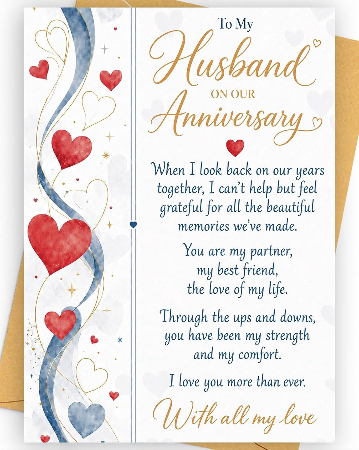 Anniversary Card – Gift for Men, Husband & Him, Romantic Keepsake ...