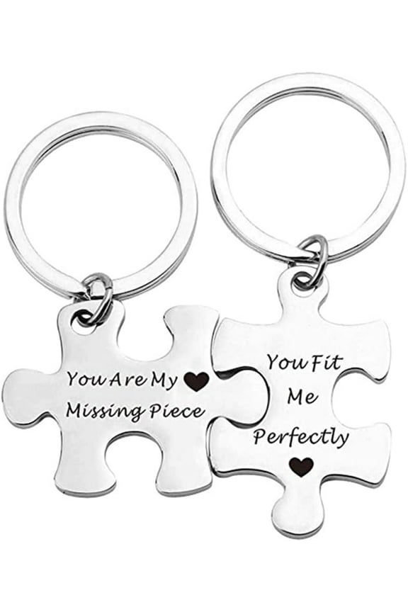 Anniversary Christmas Gifts for Husband and Wife You Are My Missing Piece You Fit Me Perfectly Keychains Set for Boyfriend Girlfriend Matching Couple Puzzle Piece Keychain
