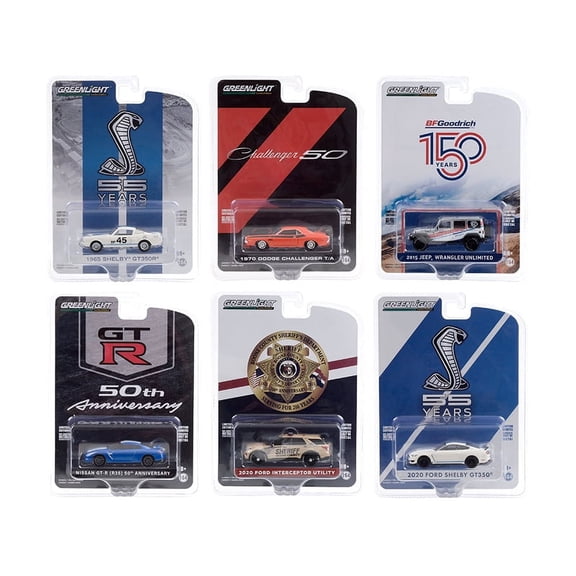 Greenlight Anniversary Collection Series 11 1/64 Scale Diecast Model Cars 6 Pieces