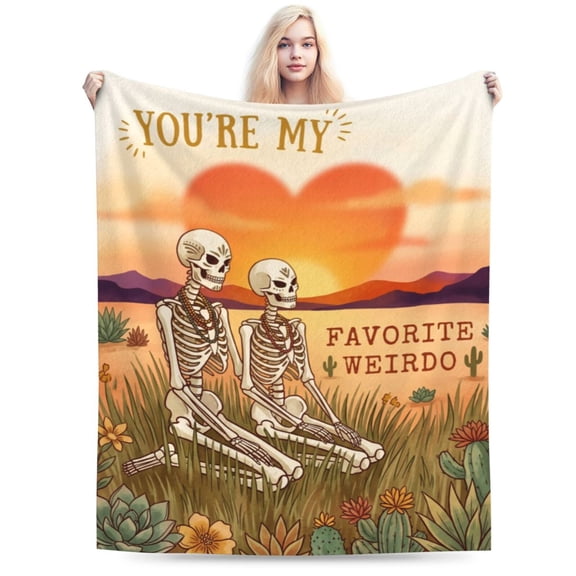 Anniversary Couple Gifts Blanket for Her Him,Skull Lover Throw Blanket for Boyfriend Girlfriend,I Love You More Wedding Birthday Gift for Husband,Christmas Valentines for Wife Skeleton Present 50x40