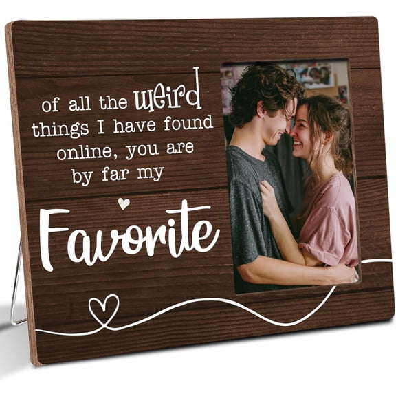 Anniversary Couple Gifts for Girlfriend Boyfriend, You Are By Far My Favorite, Funny Romantic Couples Wooden Picture Frame Gifts, Fits 4x6 Photo Frame