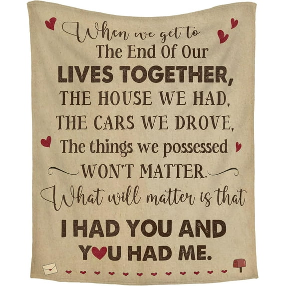 Anniversary Couple Gifts for Him, Her - Christmas, Thanksgiving, Valentine, Birthday, Wedding Gifts, Husband and Wife Gift Ideas, Boyfriend, Girlfriend Gifts - Fleece Throw Blankets 60x80 in