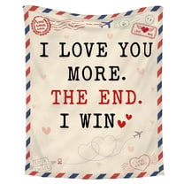 Anniversary Couple Gifts for Women - I Love You More Soft Flannel Throw Blanket 50x60 in/60x80 in - Birthday Romantic Gifts for Girlfriend Boyfriend Wife Husband, I Love You Gift for Him Her