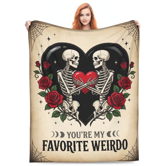 Anniversary Couple Gifts for Women Men, Gothic Fleece Throw Blanket for Couch Bed, Wedding Anniversary Birthday Gift for Wife Husband Boyfriend Girlfriend, Gift for Him Her 50x40