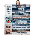 thumbnail image 1 of Anniversary Father''s Day Birthday Gifts for Husband from Wife, You are My Life Wedding Valentine''s Blankets Gifts to My Husband, Fleece Blankets Soft Bedding Sofa, 1 of 6