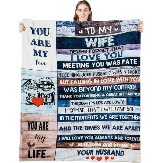 Anniversary Father''s Day Birthday Gifts for Husband from Wife, You are My Life Wedding Valentine''s Blankets Gifts to My Husband, Fleece Blankets Soft Bedding Sofa