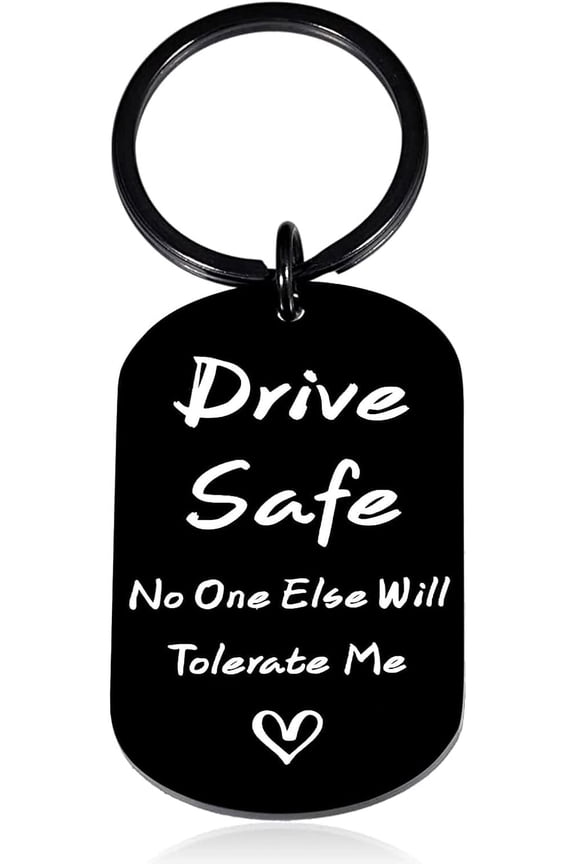 Anniversary Funny Gifts for Couples, Drive Safe Keychain Gifts for Boyfriends, New Drivers Keychian Gift, 11th Anniversary Steel Gift for Him Her Anniver-Sary Wedding Gfit for Husband Boyfriend