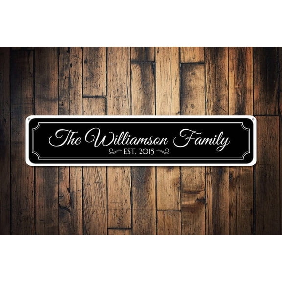 Anniversary Gift Established Date Sign Family Name Sign Custom Last Name Sign Wedding Decor - Family Sign - Size: 16 x 4 Inches