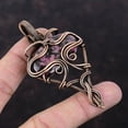 thumbnail image 1 of Anniversary Gift For Her Rhodonite Wire Wrapped Pendant Copper Jewelry 3.11", 1 of 1