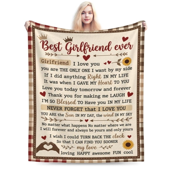 Anniversary Gifts For Blanket Women, Girlfriend Love Blanket, Romantic Birthday Anniversary Gift, Soft Warm Flannel Throw for Couch 50x40