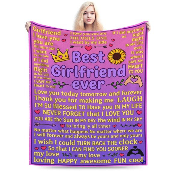 Anniversary Gifts For Blanket Women, Girlfriend Love Blanket, Romantic Birthday Anniversary Gift, Soft Warm Flannel Throw for Couch 50x40