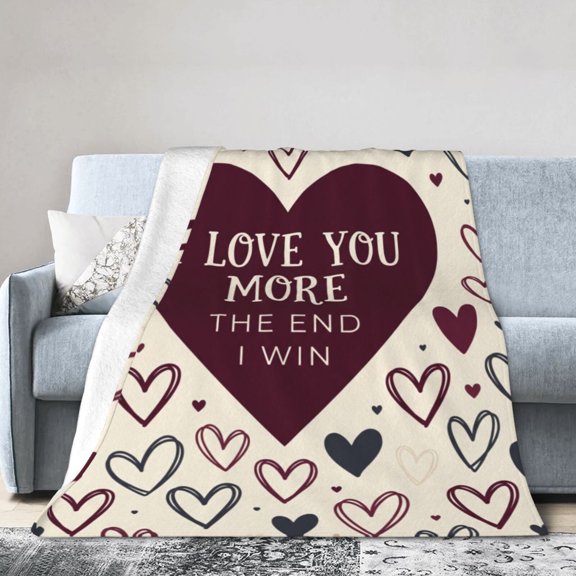 Anniversary Gifts For Women, Romantic I Love You More Throw Blanket, Wedding Gift for Wife Husband, Couples Love Blanket 50x40