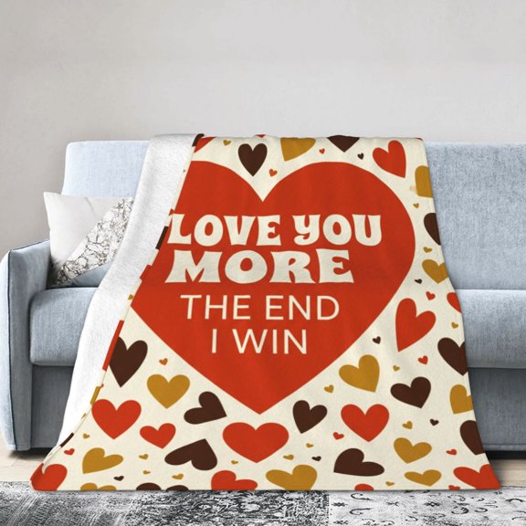 Anniversary Gifts For Women, Romantic I Love You More Throw Blanket, Wedding Gift for Wife Husband, Couples Love Blanket 50x40