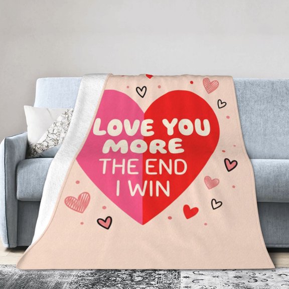 Anniversary Gifts For Women, Romantic I Love You More Throw Blanket, Wedding Gift for Wife Husband, Couples Love Blanket 50x40