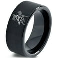 thumbnail image 1 of Birthday Gift for Her Mens Black Rings Tungsten Gamer Laser Pride Jewelry Womens Wedding Bands, 1 of 8