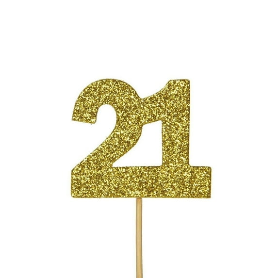 Anniversary House Glitter 21st Birthday Cake Topper (Pack of 12)