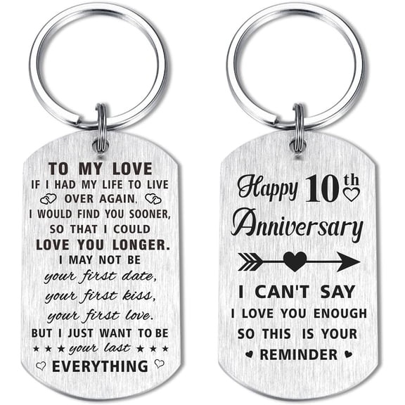 Anniversary Keychain Gifts for Him Her Men Women, Happy Wedding Anniversary for Husband Wife