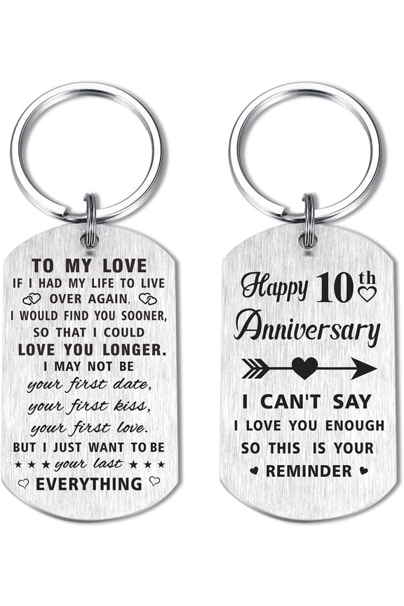 Anniversary Keychain Gifts for Him Her Men Women, Happy Wedding Anniversary for Husband Wife