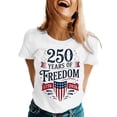 thumbnail image 1 of Anniversary Lettering Graphic Print Casual T-Shirt For Women Everyday Wear Comfortable Short Sleeve Top, 1 of 4