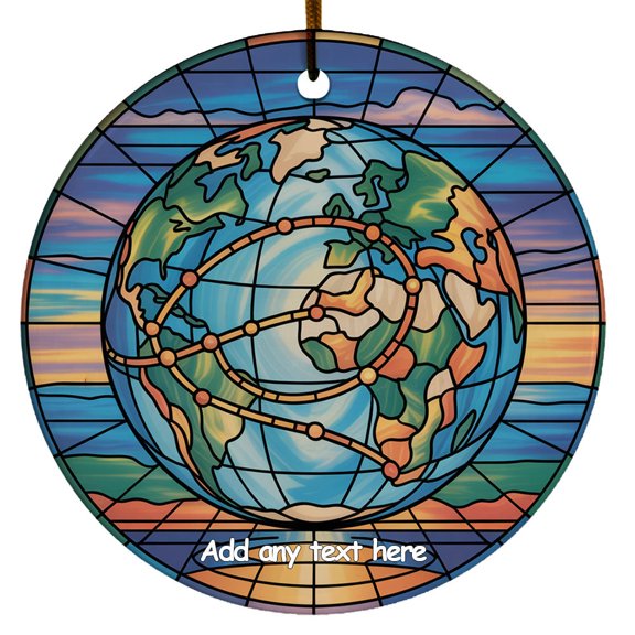 Anniversary & Milestones Travel Map Route Ceramic Ornament  Custom Text Ornament Gift for Families, Parents, Children, Christmas 2025 Keepsake