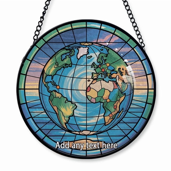 Anniversary & Milestones Travel Map Route Stained Glass Suncatcher Window Hanging  Custom Text Window Hanging Gift for Families, Parents, Children, Christmas 2025 Keepsake