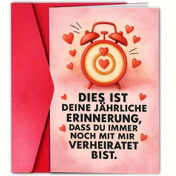 Anniversary Reminder Card - "This is Your Annual Reminder That You're Still Married to Me" - Fun and Loving Design - Includes Envelope - Perfect for Spouses on Anniversary