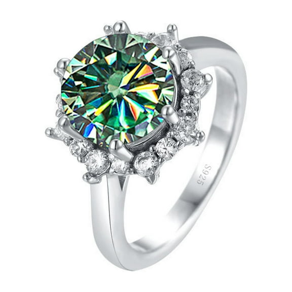 Anniversary Rings for Women Mother Girlfriend 1ct D Color Moissanite Engagement Rings, 925 Sterling Silver Yellow/Blue/Pink Diamond Ring for Wedding Band Valentine's Day with Certificate
