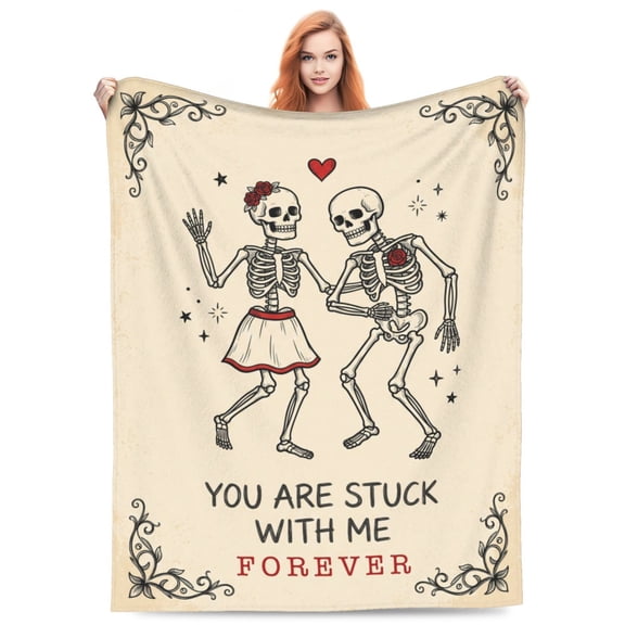 Anniversary Throw Blanket for Couples, Romantic Gift for Boyfriend Girlfriend Wife Husband, Birthday Wedding Gift for Him Her, Cozy Blanket for Home 50x40