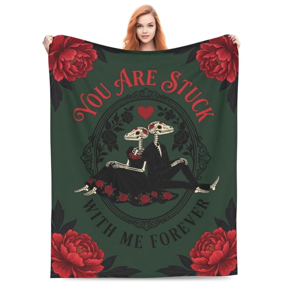 Anniversary Throw Blanket for Couples, Romantic Gift for Boyfriend Girlfriend Wife Husband, Birthday Wedding Gift for Him Her, Cozy Blanket for Home 50x40