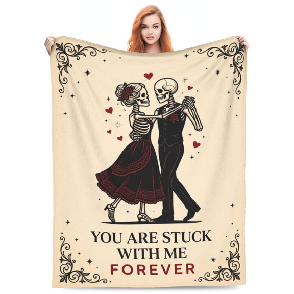 Anniversary Throw Blanket for Couples, Romantic Gift for Boyfriend Girlfriend Wife Husband, Birthday Wedding Gift for Him Her, Cozy Blanket for Home 50x40