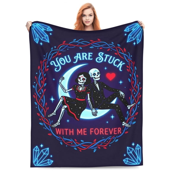 Anniversary Throw Blanket for Couples, Romantic Gift for Boyfriend Girlfriend Wife Husband, Birthday Wedding Gift for Him Her, Cozy Blanket for Home 50x40