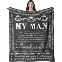 Anniversary Throw Gifts for Him, Gifts for Boyfriend Husband, Husband Boyfriend Gifts Blanket 50"X60", Christmas/Valentine''s Day Gifts for Him, Boyfriend Birthday Gift Ideas, I Love You Gifts for Him