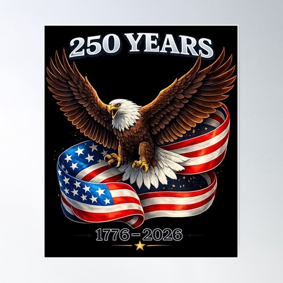 Anniversary USA 250th Us Flag Fourth Of July Design Poster , Poster ...