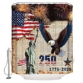 thumbnail image 1 of Anniversary USA Flag Bathroom Shower Curtains with 12 Hooks Waterproof Shower Curtain for Stalls and Bathtubs American Eagle Statue of Liberty Decorative Bathroom Privacy Curtain 72x96 Inches, 1 of 9