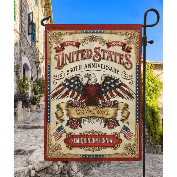 Anniversary Usa Commemorative 250th Garden Flag 12 x 18 Inch Polyester Outdoor Decor