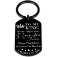 thumbnail image 1 of Anniversary for Him Her Valentine's Day Gifts for Boyfriend Husband To Be Key Chain Gifts for Him Men Hubby Birthday Fiance Groom Wedding Engagement Presents from Girlfriend Wife To My King Keychain, 1 of 7