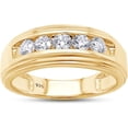thumbnail image 1 of Anniversary Wedding Band Men's Ring Round Cut White Diamond 14K Yellow Gold Over 925 Sterling Silver, 1 of 1