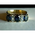 thumbnail image 1 of Anniversary Wedding Band Ring For Women in Oval Blue Sapphire 14k Yellow Gold Plated Silver, 1 of 4