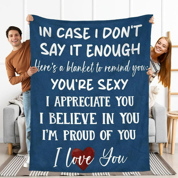Anniversary Wedding Gifts for Him Her - in Case Soft Fleece Throw Blanket - Birthday Gifts for Couple Men Women Girlfriend Boyfriend Wife Husband, I Love You Blanket
