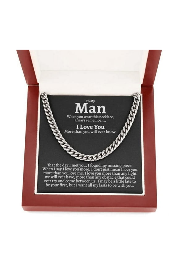 Anniversary gifts Jewelry To My Man Necklace For Husband Boyfriend gift for him Birth Month Cuban Link Chain Necklace