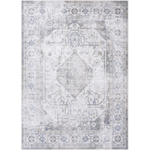 BoutiqueRugs Annlea Traditional Area Rug - Machine Washable - Gray Blue, Sage Green, Blue - 2' x 2'11"
