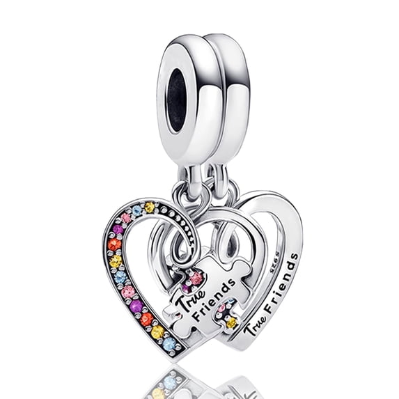 ROSIANNA 925 Sterling Silver Bracelet Pendant Puzzle Heart-Shaped Women's Bracelet Charm