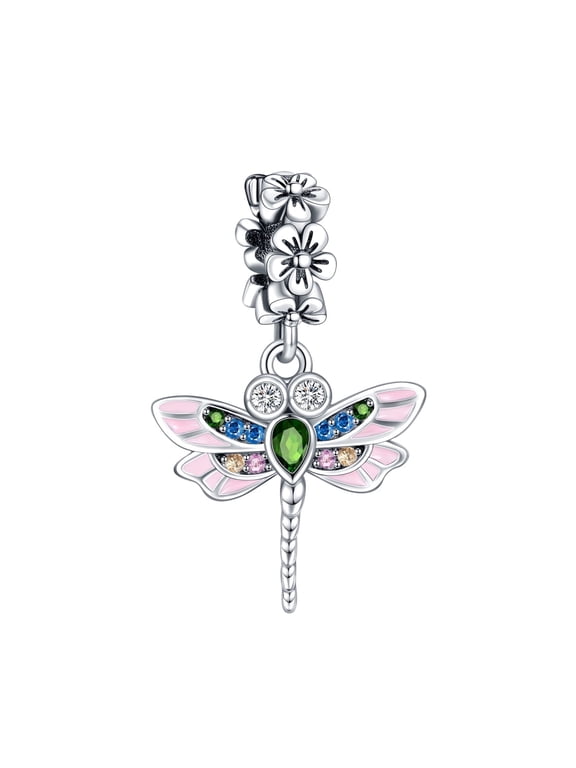 925 Sterling Silve Charm for Bracelets Dragonfly Dangle Women Bracelet Charm