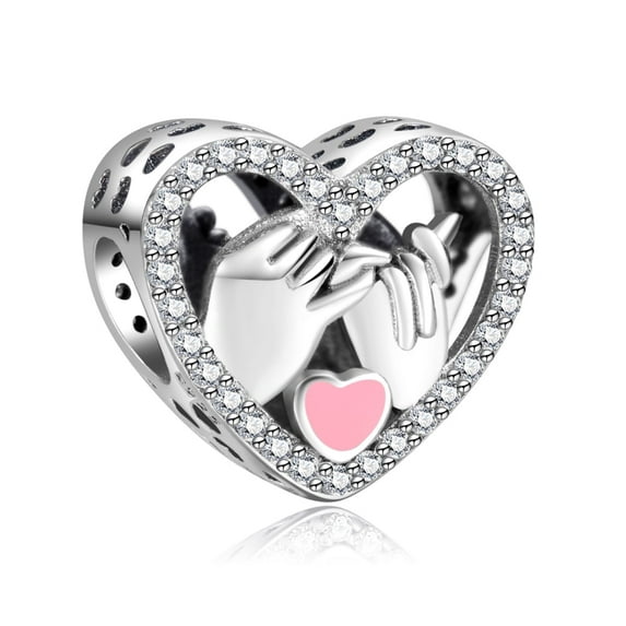 ROSIANNA 925 Sterling Silver Women's Bracelet Pendant Promise Heart-Shaped Hook