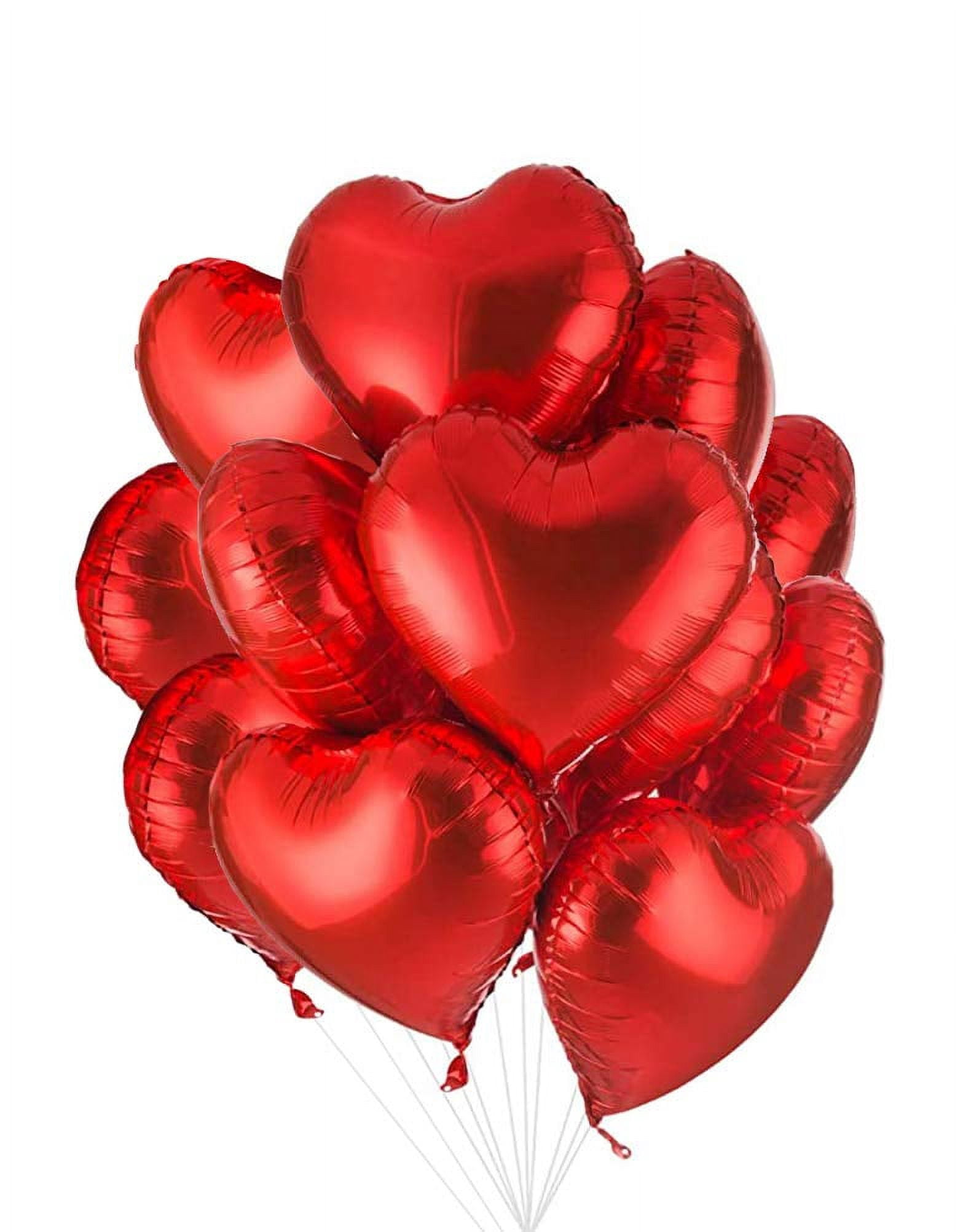 AnnoDeel 20 pcs 18inch ZS23 Red Heart Balloons, Heart shaped Balloons ...