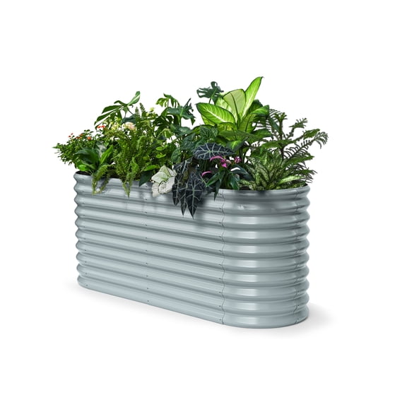 Annoell 30" Extra Tall Galvanized Raised Garden Bed, 6x2x2.5 ft Metal Planters for Outdoor Plants, Heavy Duty Flower Bed Deep Root for Vegetable, Garden Bed Outdoor Large Planter Box - Brooklyn Grey