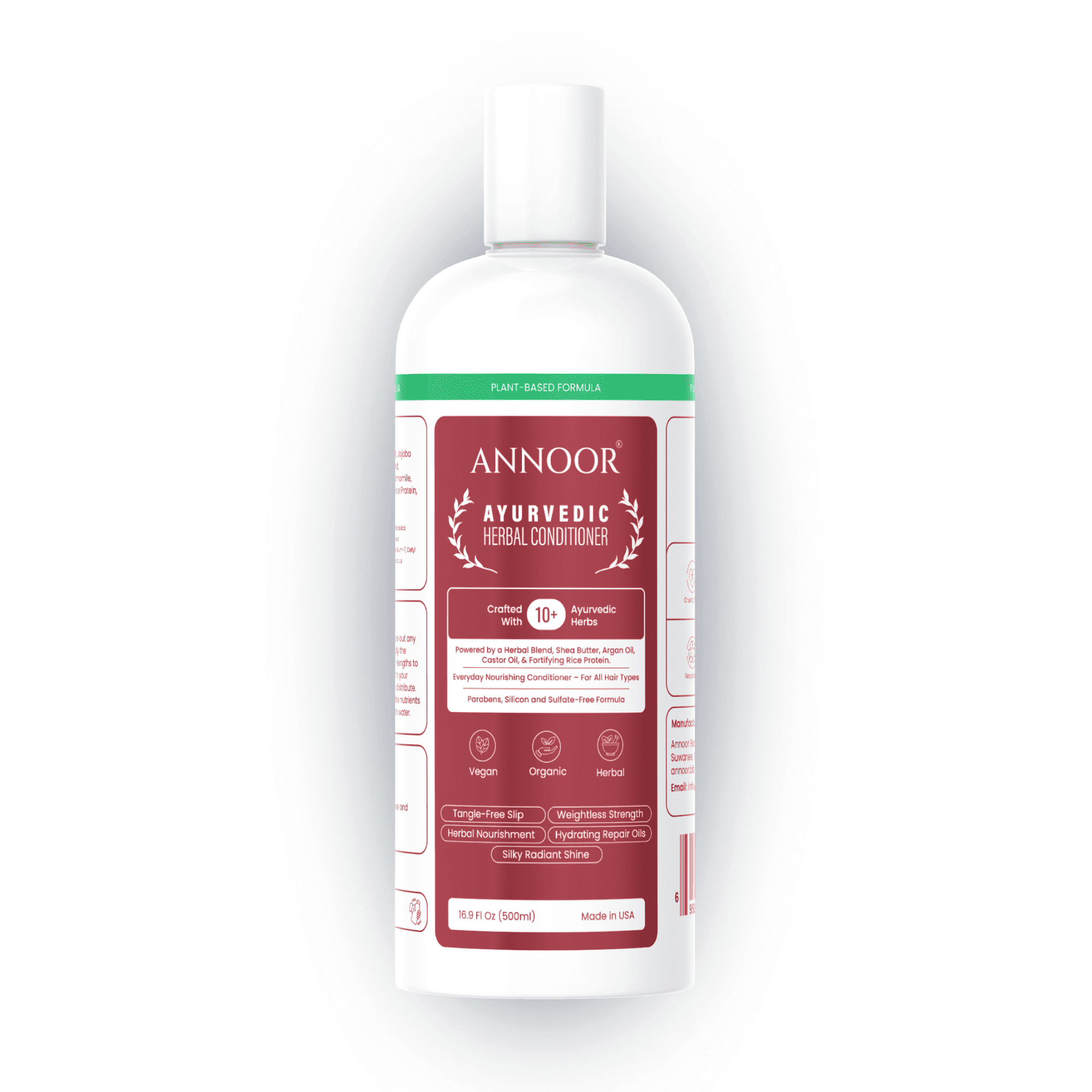 Annoor Ayurvedic Herbal Conditioner – Sulfate-Free, Plant-Based, Moisturizing & Nourishing for All Hair Types (16.9 fl oz / 500 mL)