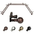 thumbnail image 1 of Annora 13/16" Bay Window Double Curtain Rod 20"-36", 38"-72" - Cocoa, 1 of 1